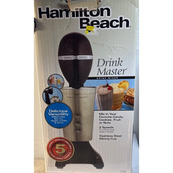 Hamilton Beach DrinkMaster Electric Drink Mixer Stainless Steel Cup Milkshake - Picture 7 of 8